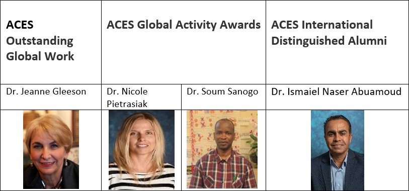 Image of four recipients of the ACES Global Initiatives awards